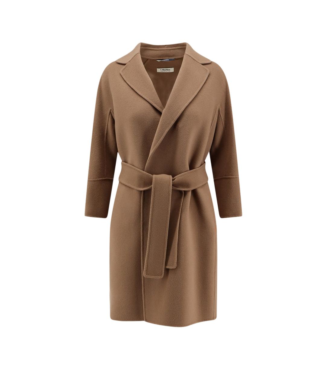 'S MAX MARA Коричневое шерстяное пальто, фото 1