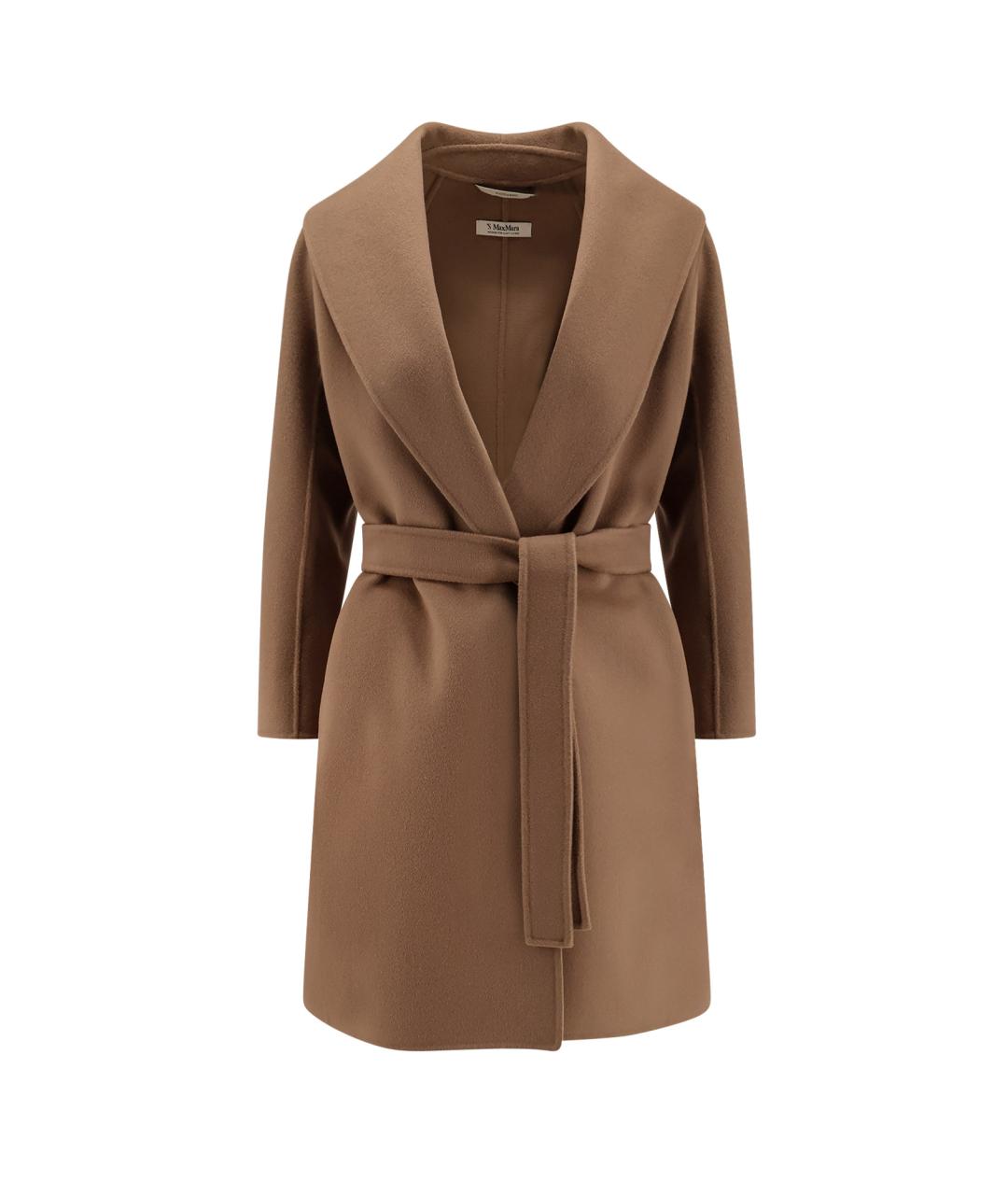 'S MAX MARA Коричневое шерстяное пальто, фото 1