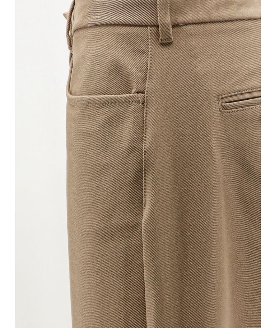 'S MAX MARA Коричневые хлопковые прямые брюки, фото 3