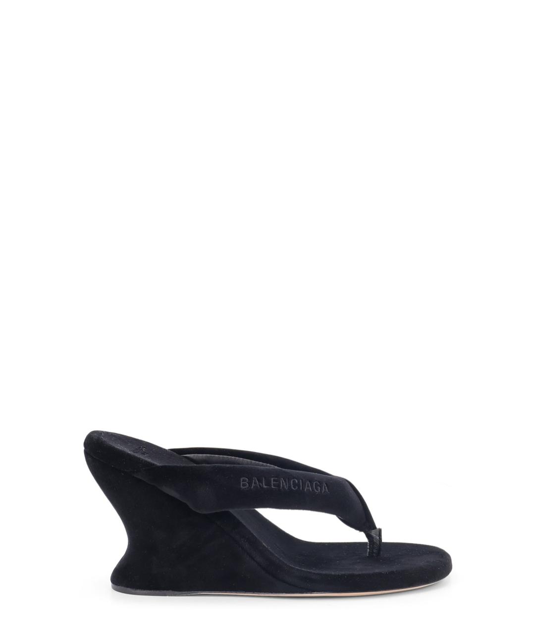BALENCIAGA Черные текстильные мюли, фото 1
