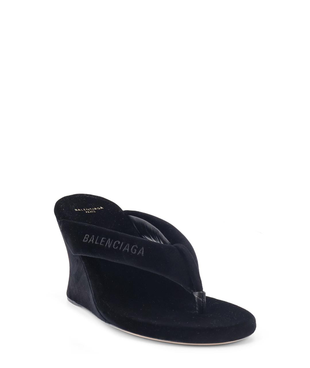 BALENCIAGA Черные текстильные мюли, фото 2