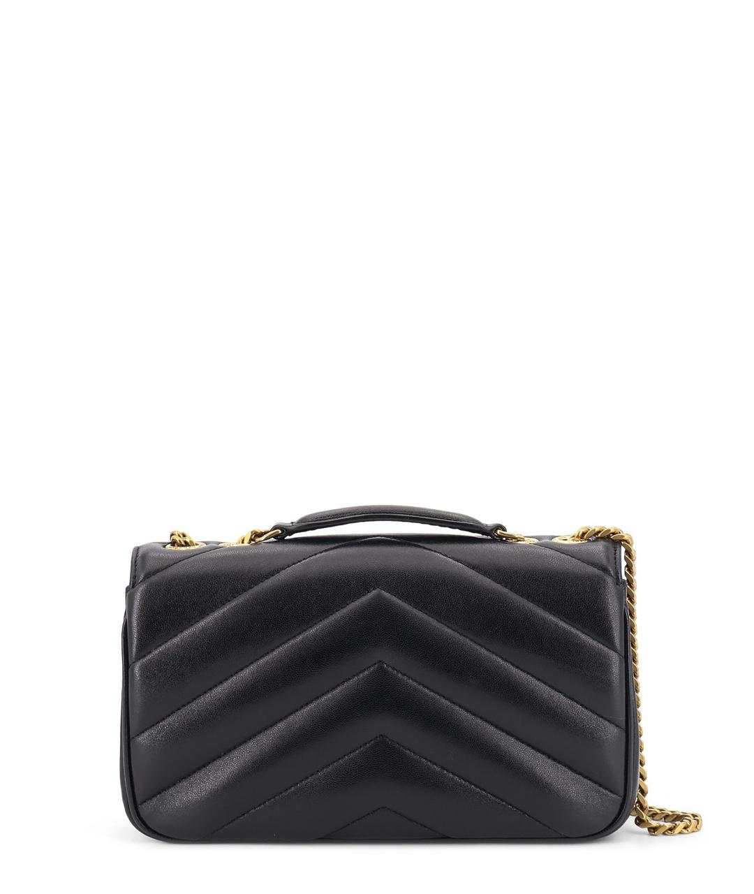 SAINT LAURENT Черная кожаная сумка через плечо, фото 2