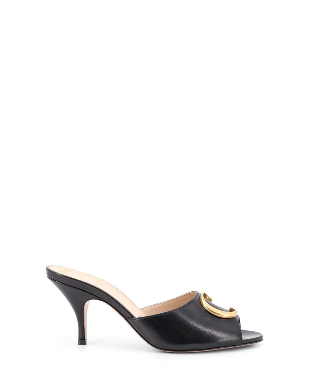 CHRISTIAN DIOR Черные кожаные мюли, фото 1