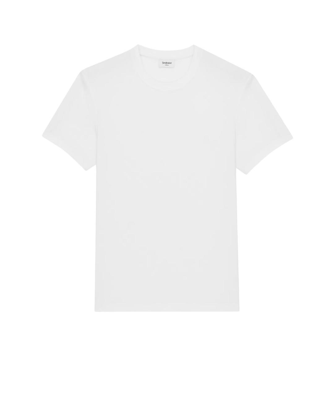 SAINT LAURENT Белая хлопковая футболка, фото 1