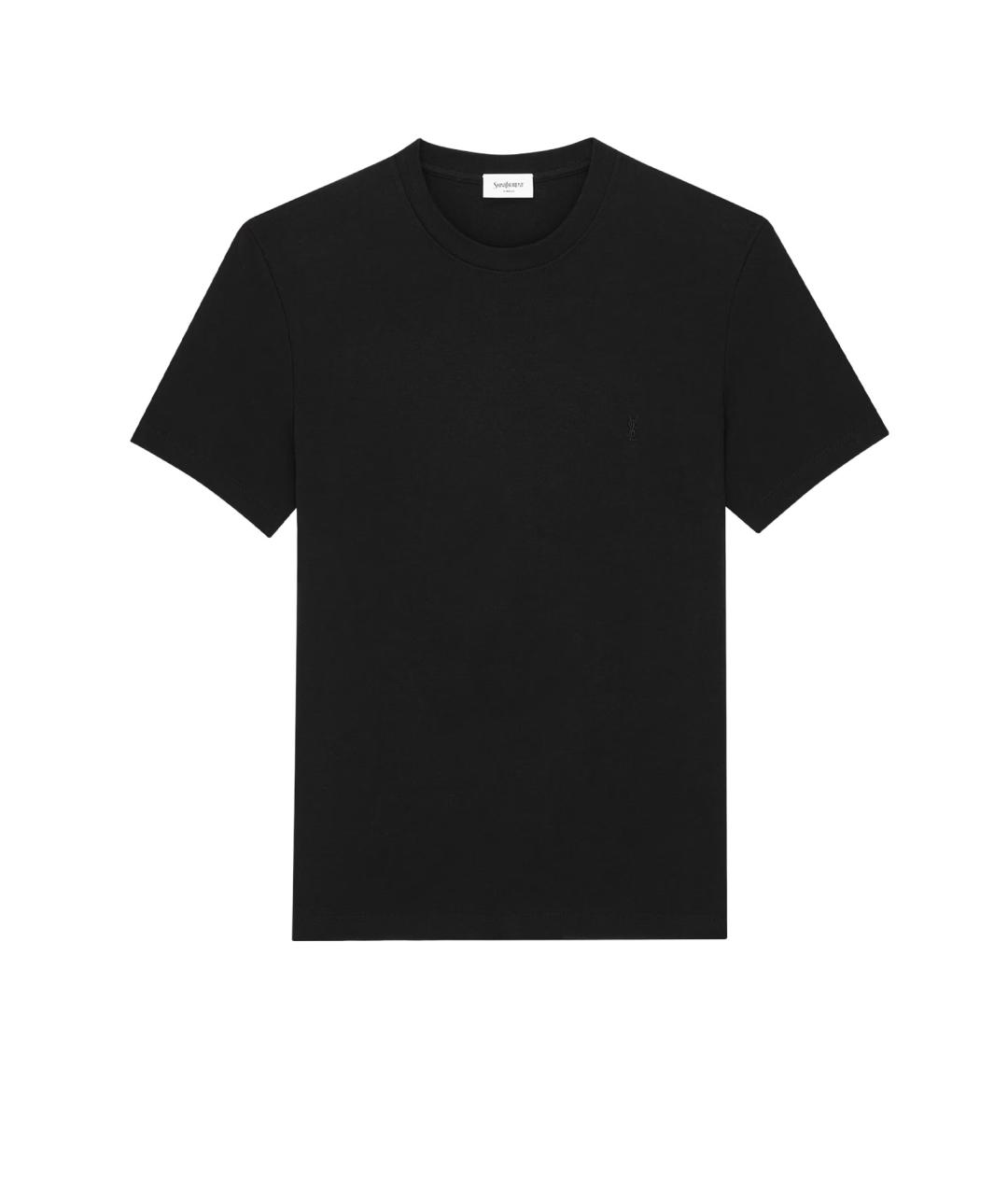 SAINT LAURENT Черная хлопковая футболка, фото 1