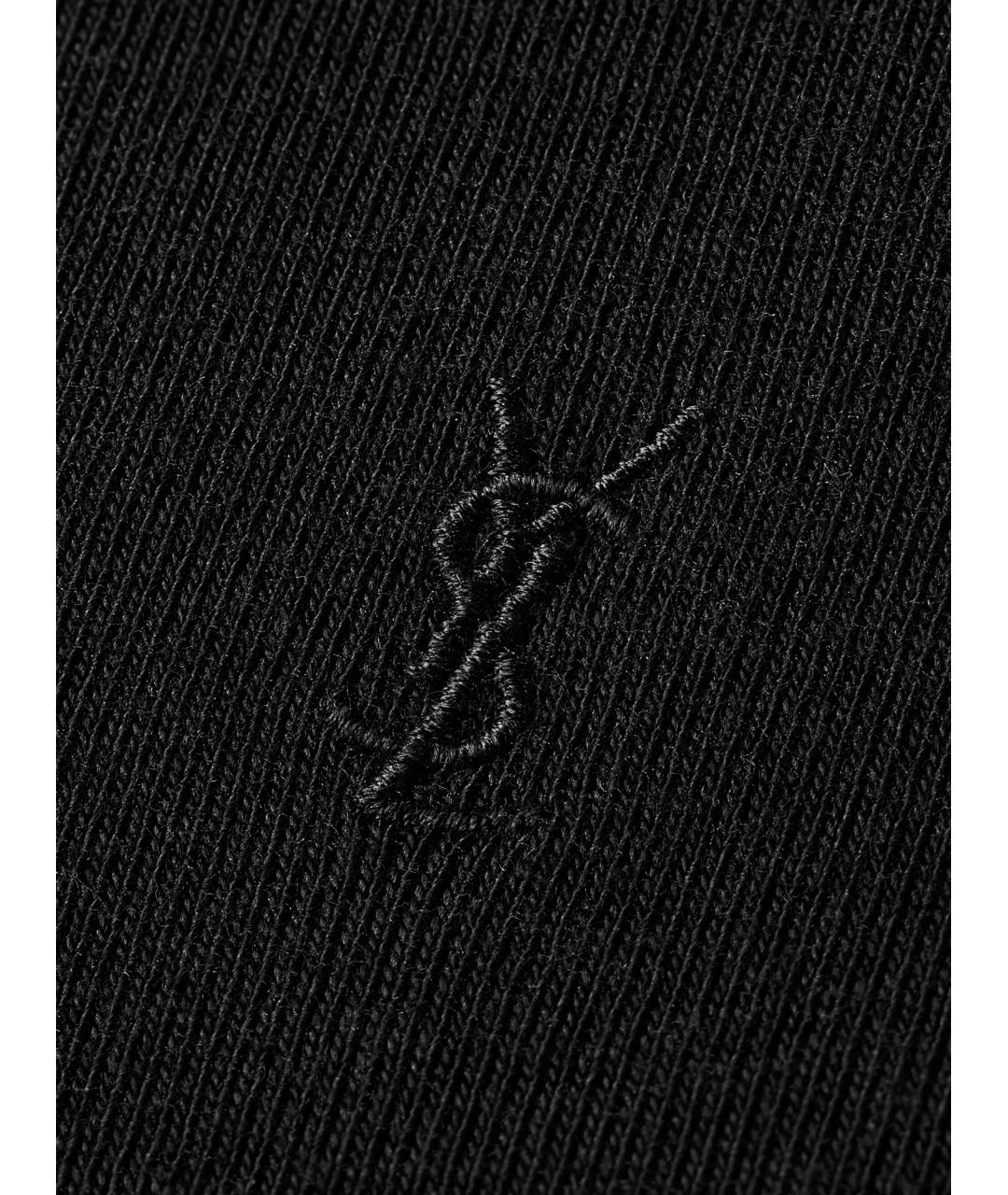 SAINT LAURENT Черная хлопковая футболка, фото 3