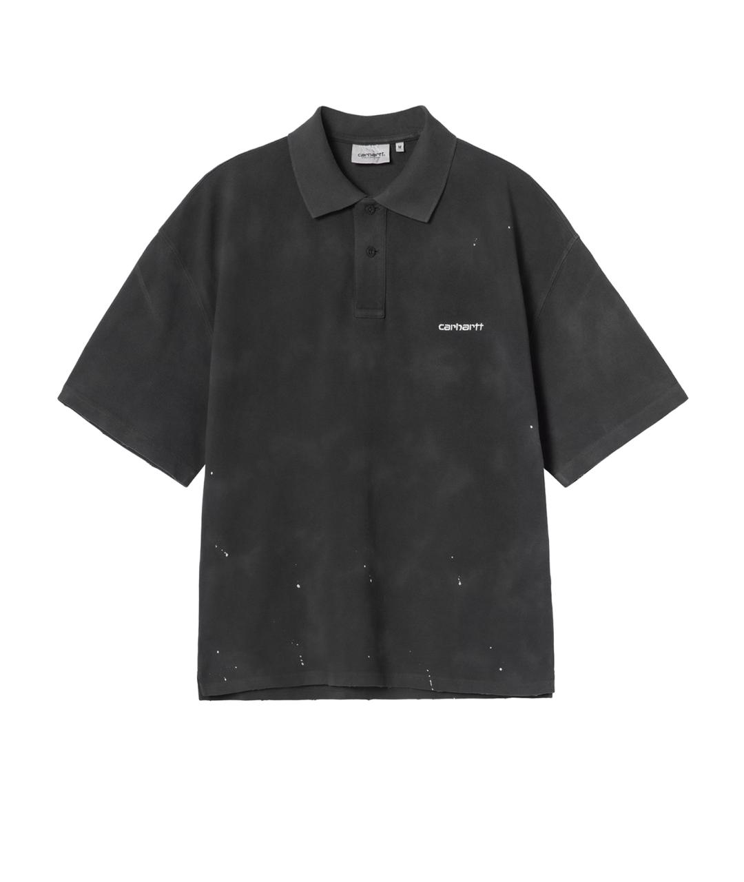 CARHARTT WIP Черное хлопковое поло с коротким рукавом, фото 1