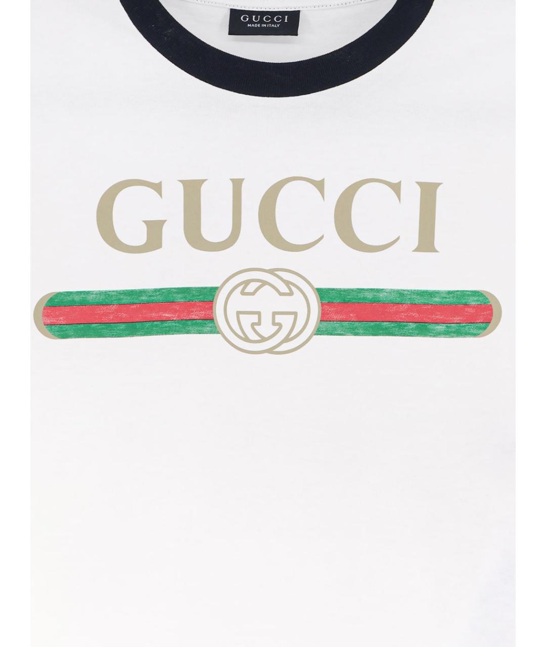 GUCCI Белая хлопковая футболка, фото 3