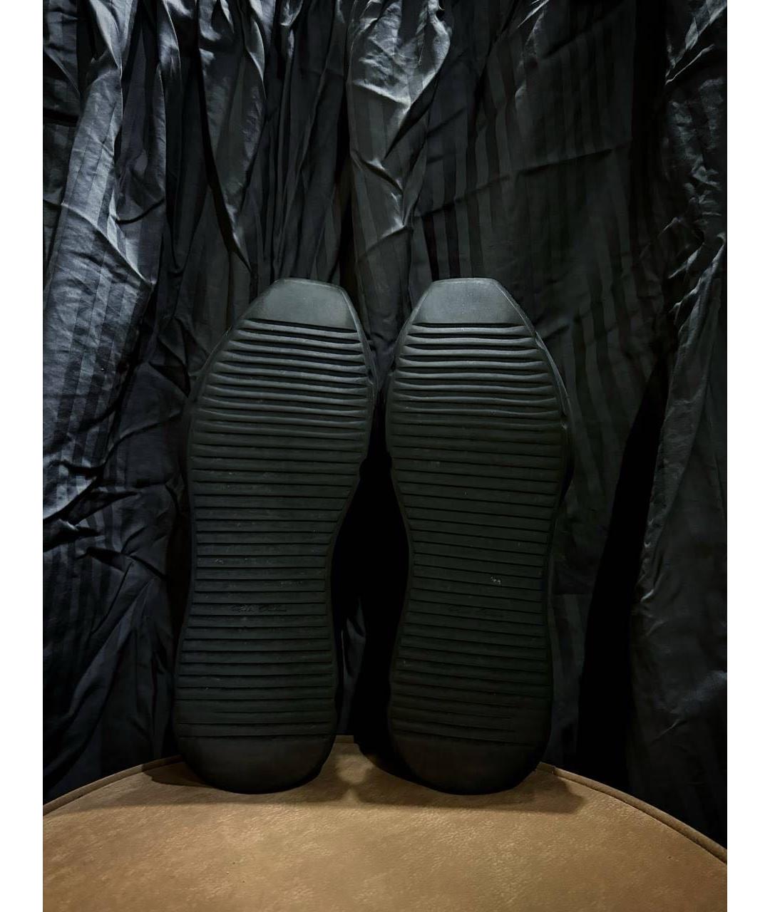 RICK OWENS Черные кожаные высокие кроссовки / кеды, фото 4