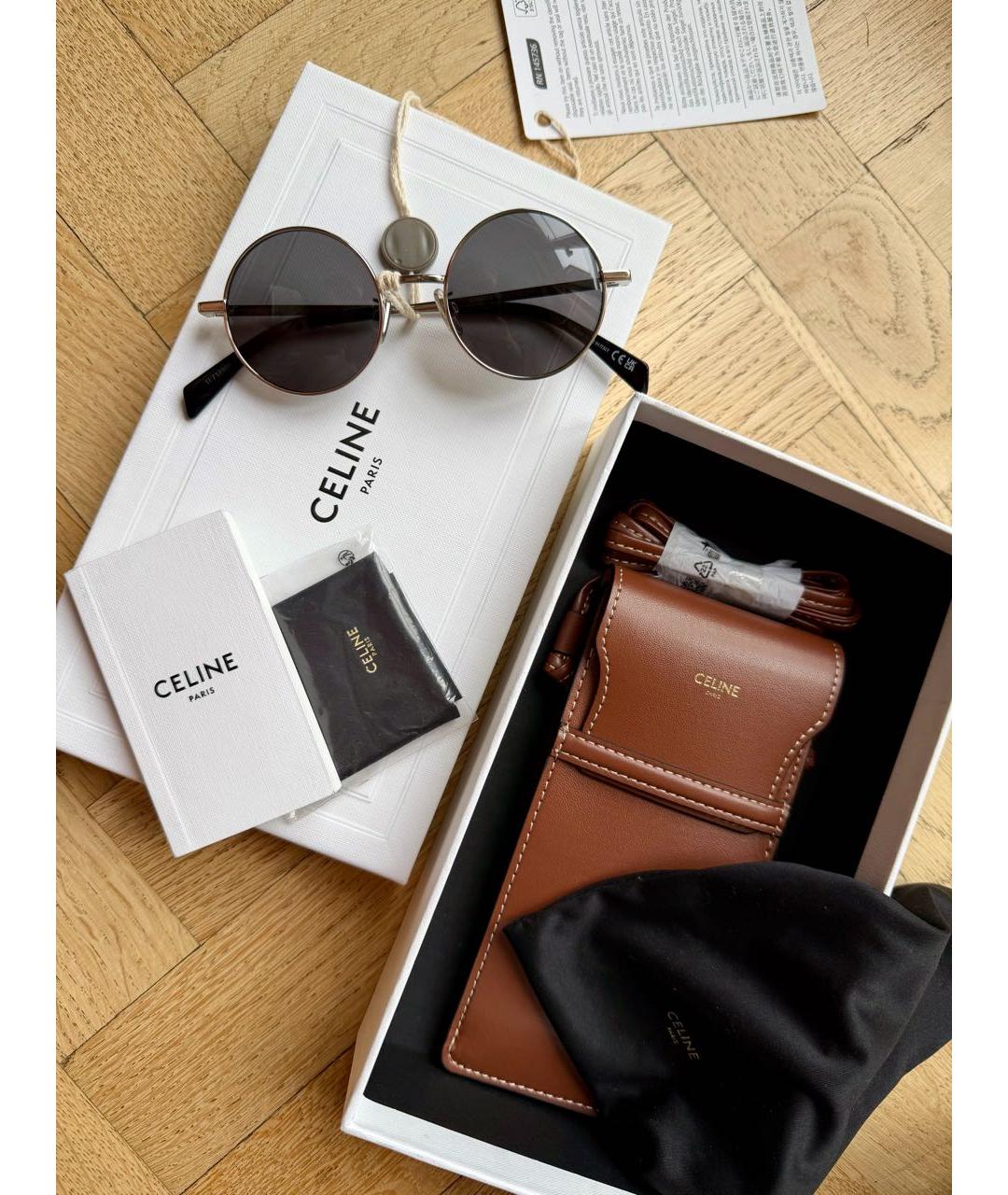 CELINE Серебряные металлические солнцезащитные очки, фото 6