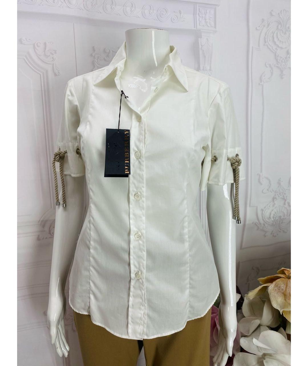 BURBERRY Белая хлопковая рубашка, фото 4