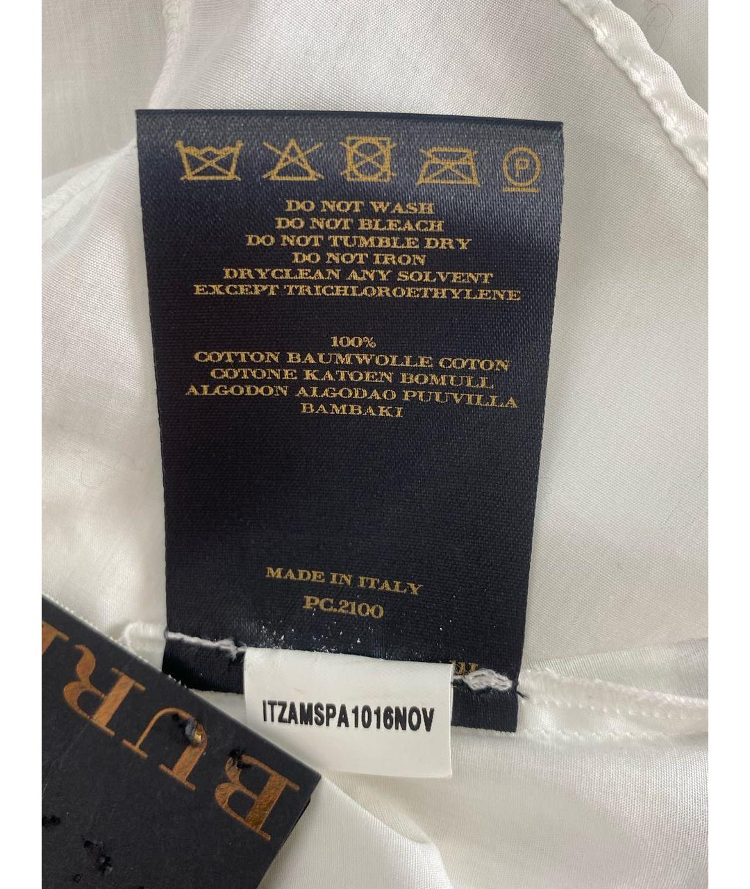 BURBERRY Белая хлопковая рубашка, фото 7