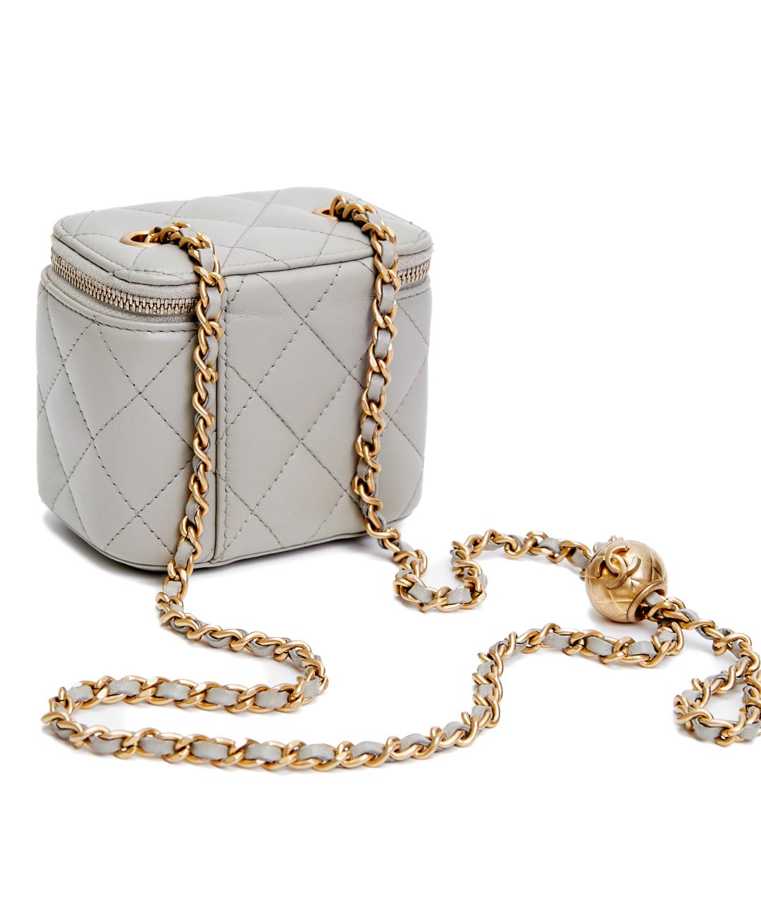 CHANEL Серая кожаная сумка через плечо, фото 4