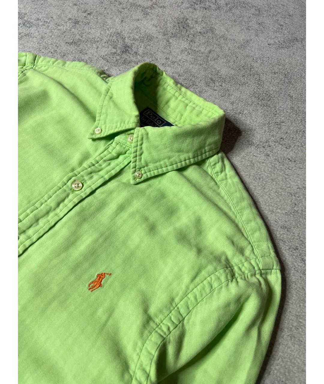 RALPH LAUREN Салатовая хлопковая кэжуал рубашка, фото 4