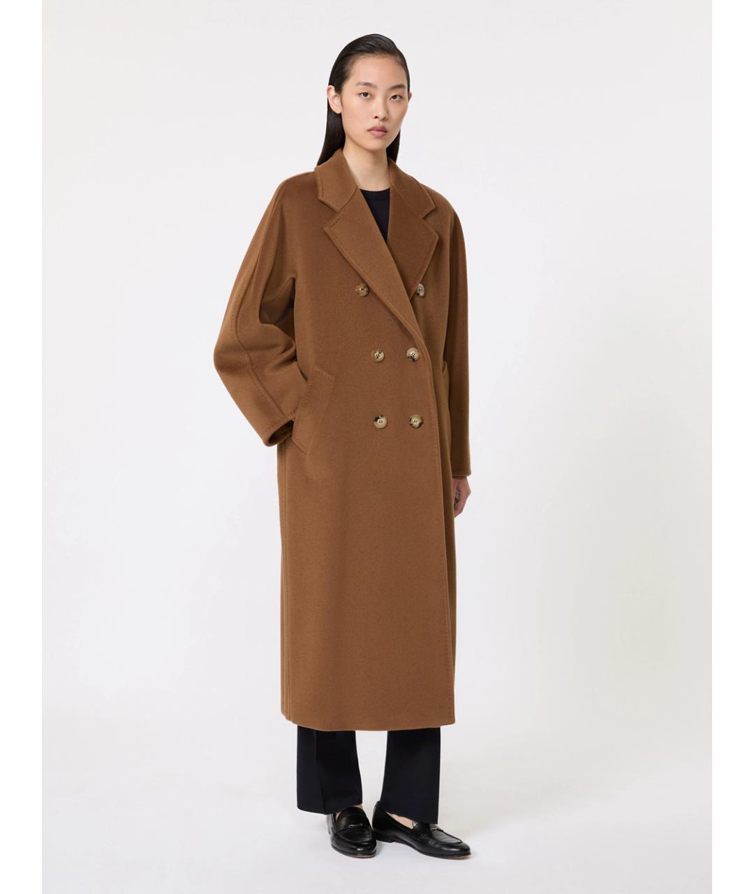 MAX MARA Коричневое шерстяное пальто, фото 2