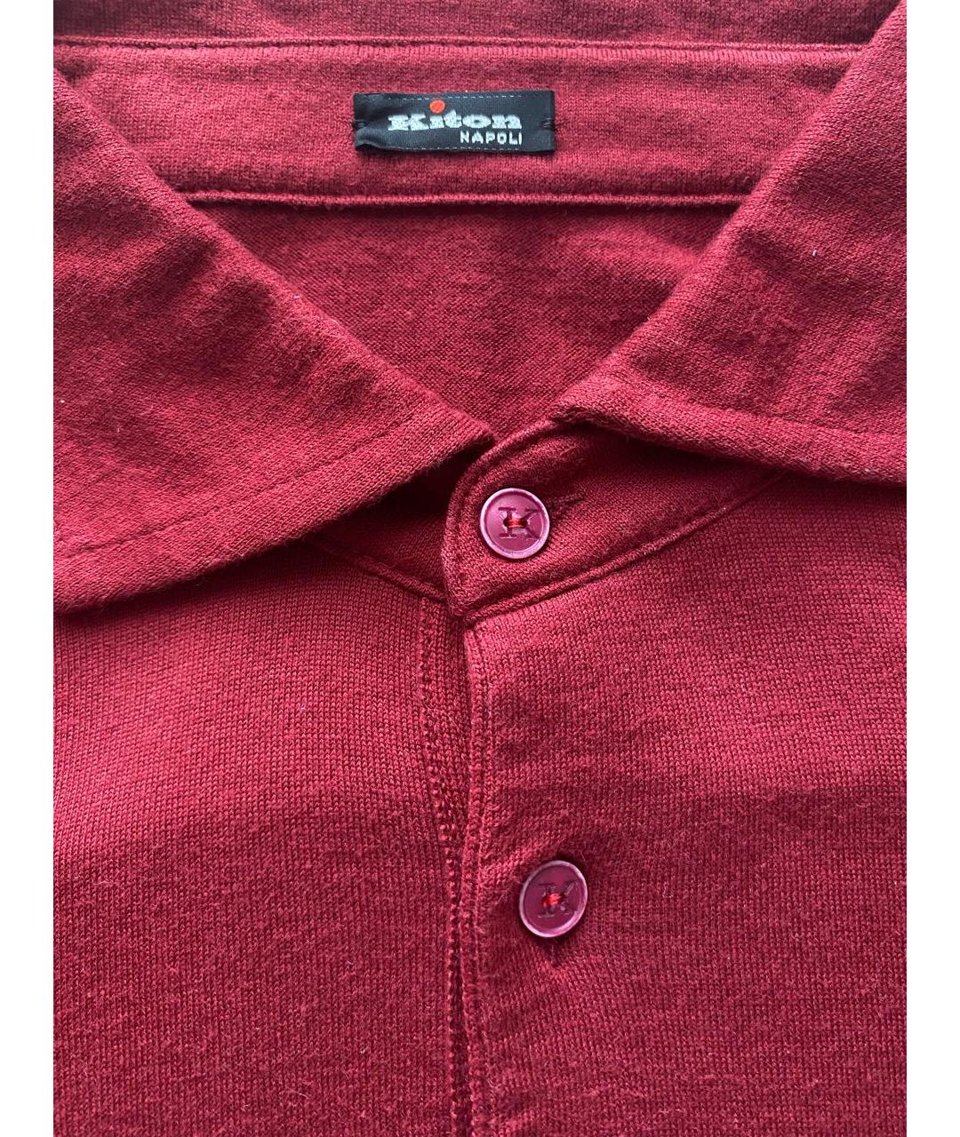 KITON Бордовый хлопковый джемпер / свитер, фото 3