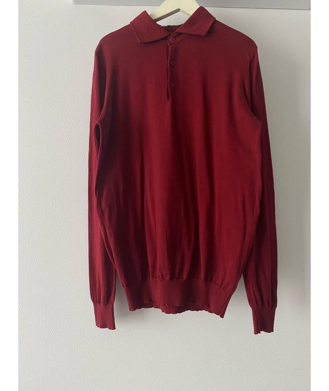 KITON Бордовый хлопковый джемпер / свитер, фото 5