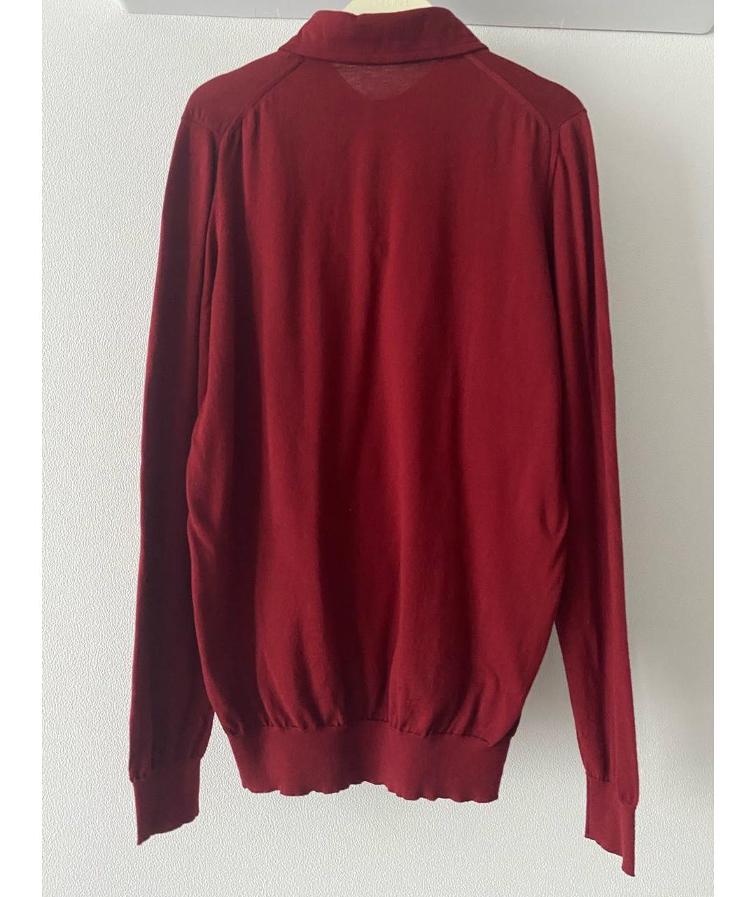 KITON Бордовый хлопковый джемпер / свитер, фото 2