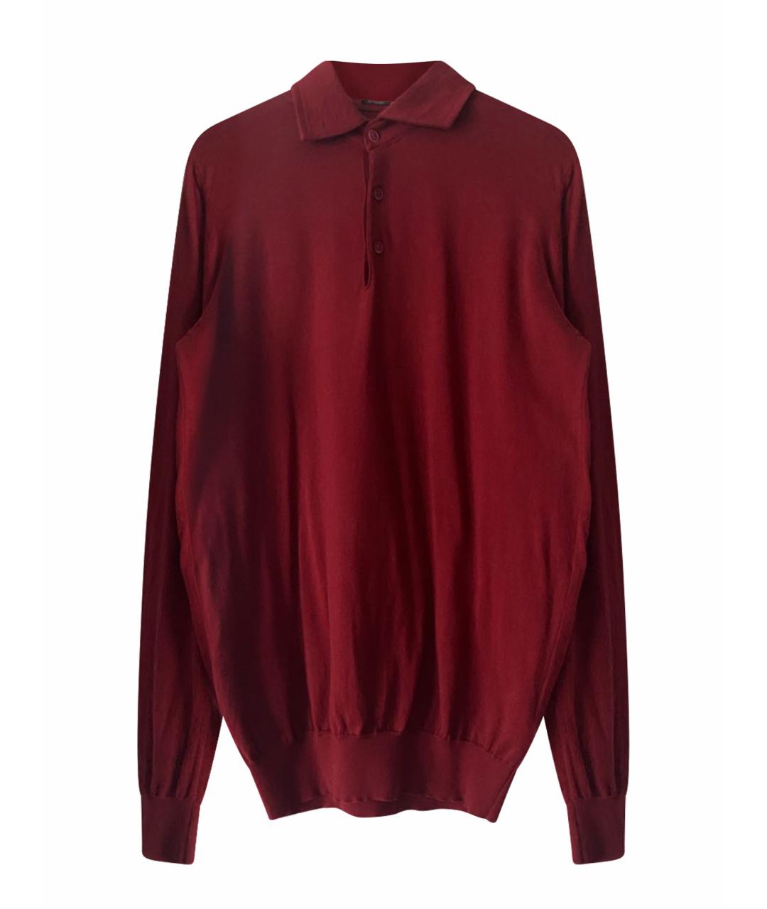 KITON Бордовый хлопковый джемпер / свитер, фото 1