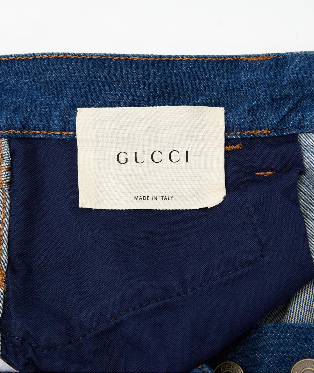 GUCCI Синие хлопковые прямые джинсы, фото 2