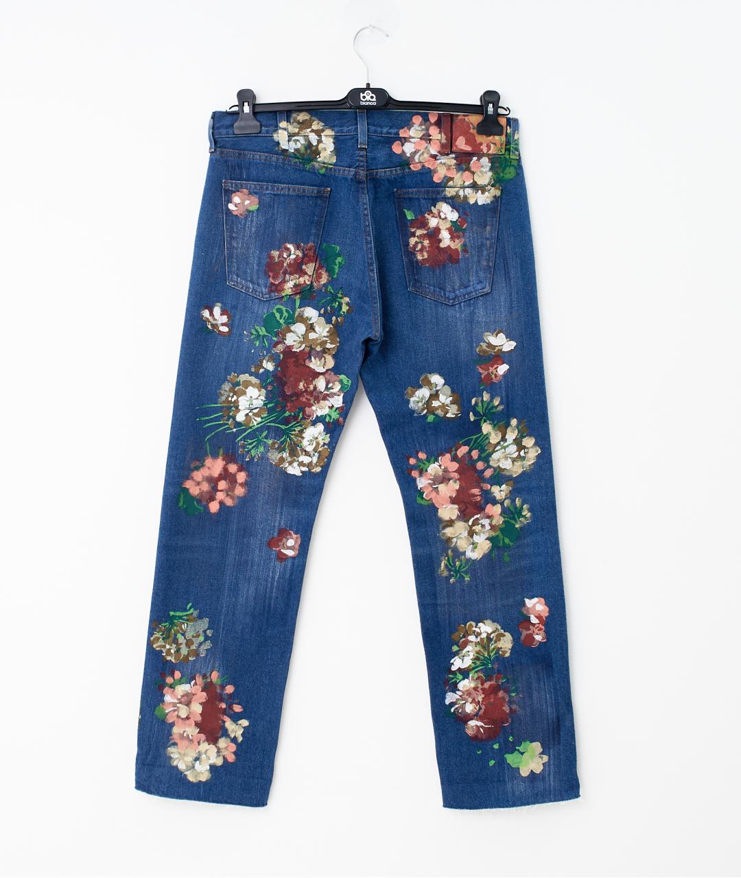 GUCCI Синие хлопковые прямые джинсы, фото 5