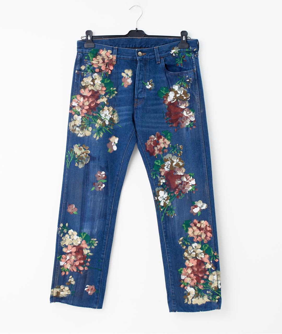 GUCCI Синие хлопковые прямые джинсы, фото 6