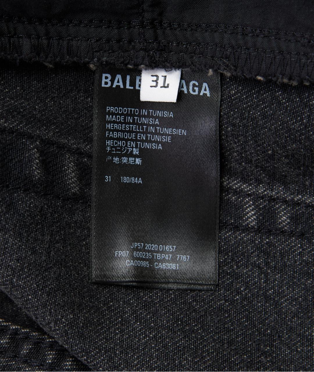 BALENCIAGA Черные хлопковые прямые джинсы, фото 3