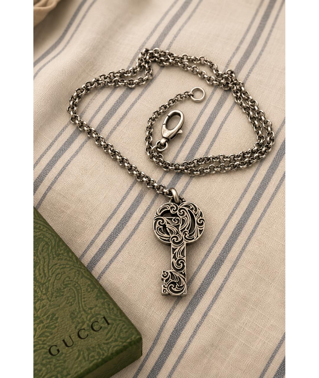 GUCCI Серебряное серебряное колье, фото 2
