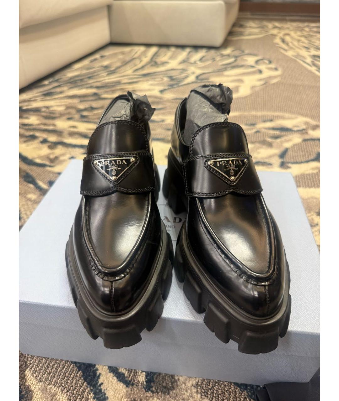 PRADA Черные лоферы из лакированной кожи, фото 2