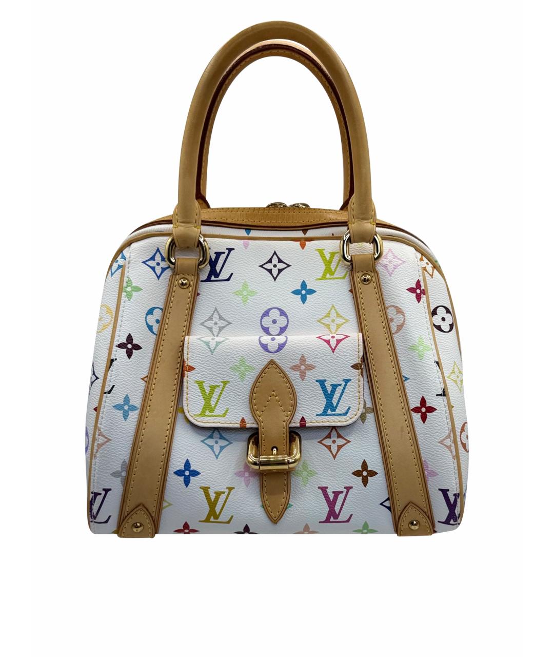 LOUIS VUITTON Белая канва сумка с короткими ручками, фото 1