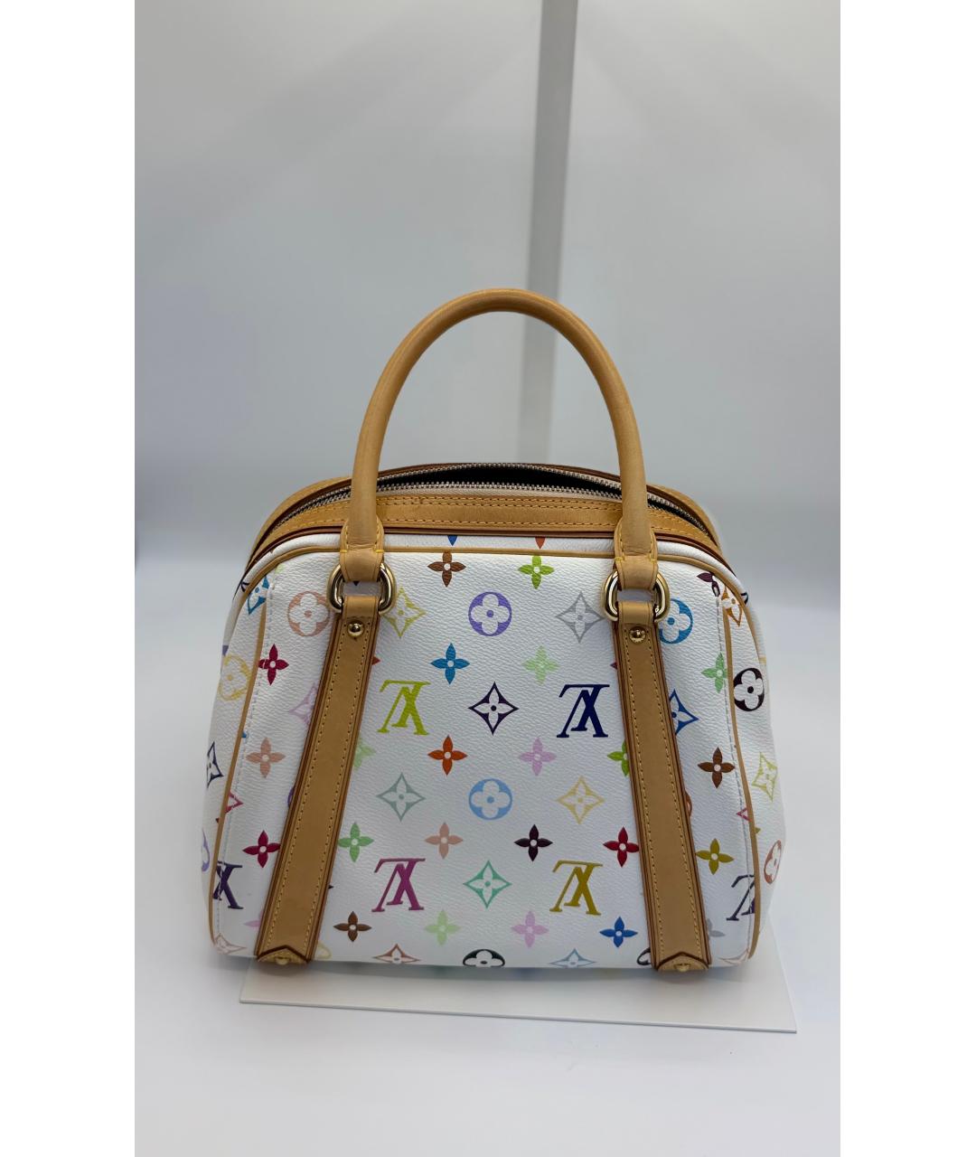 LOUIS VUITTON Белая канва сумка с короткими ручками, фото 9