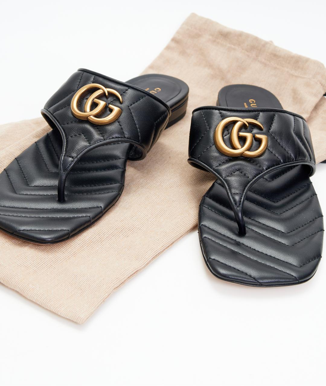 GUCCI Черные кожаные мюли, фото 6
