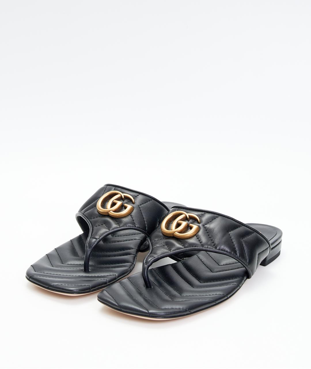 GUCCI Черные кожаные мюли, фото 2