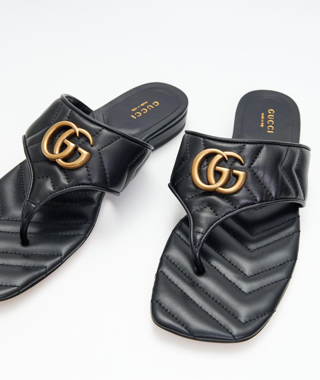 GUCCI Черные кожаные мюли, фото 5