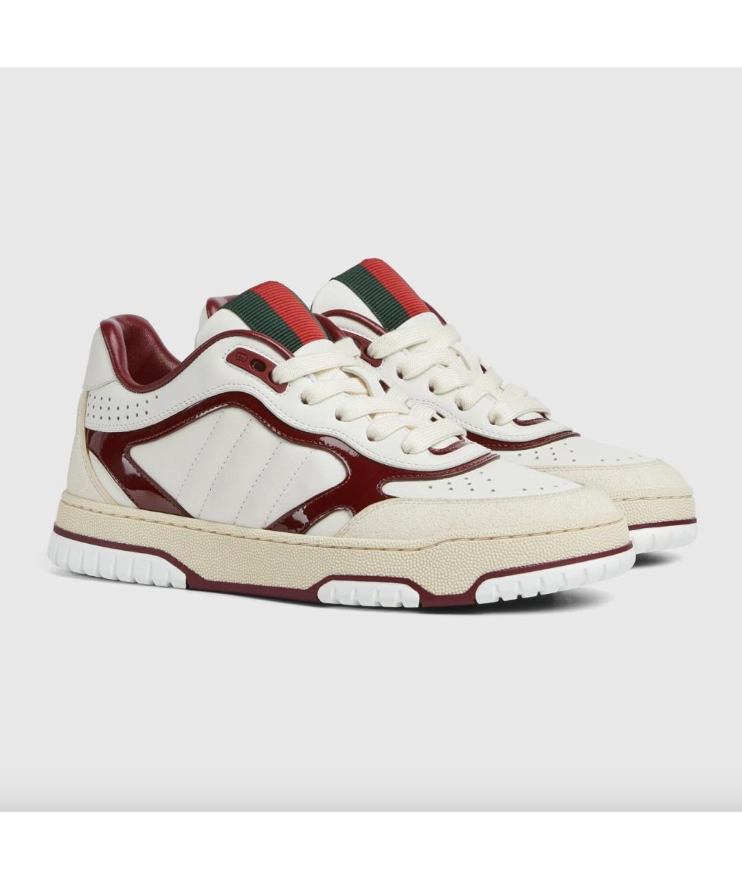 GUCCI Белые кожаные кроссовки, фото 2