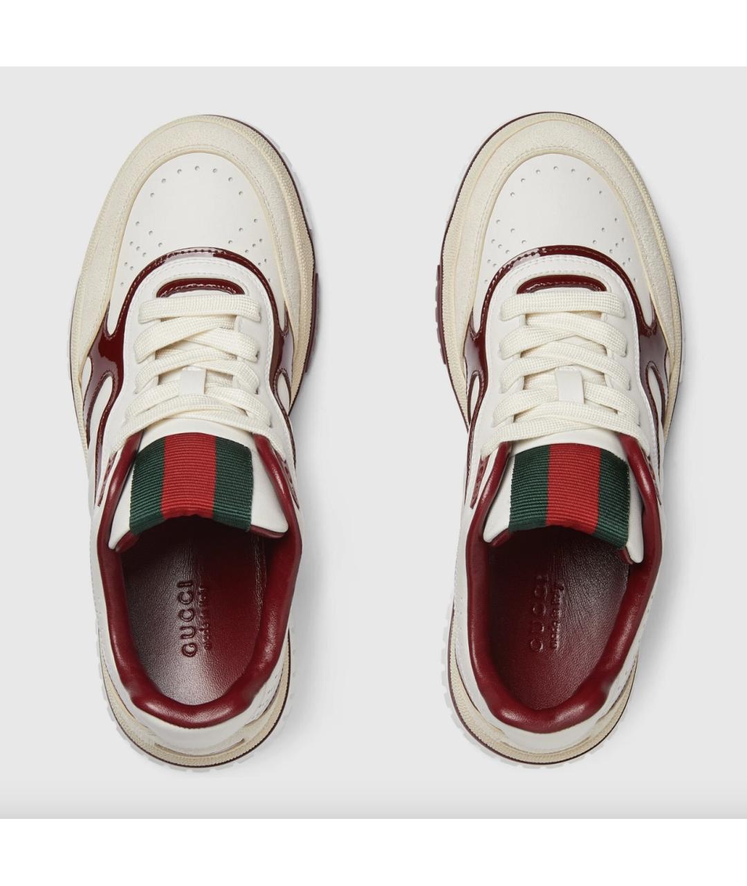 GUCCI Белые кожаные кроссовки, фото 4