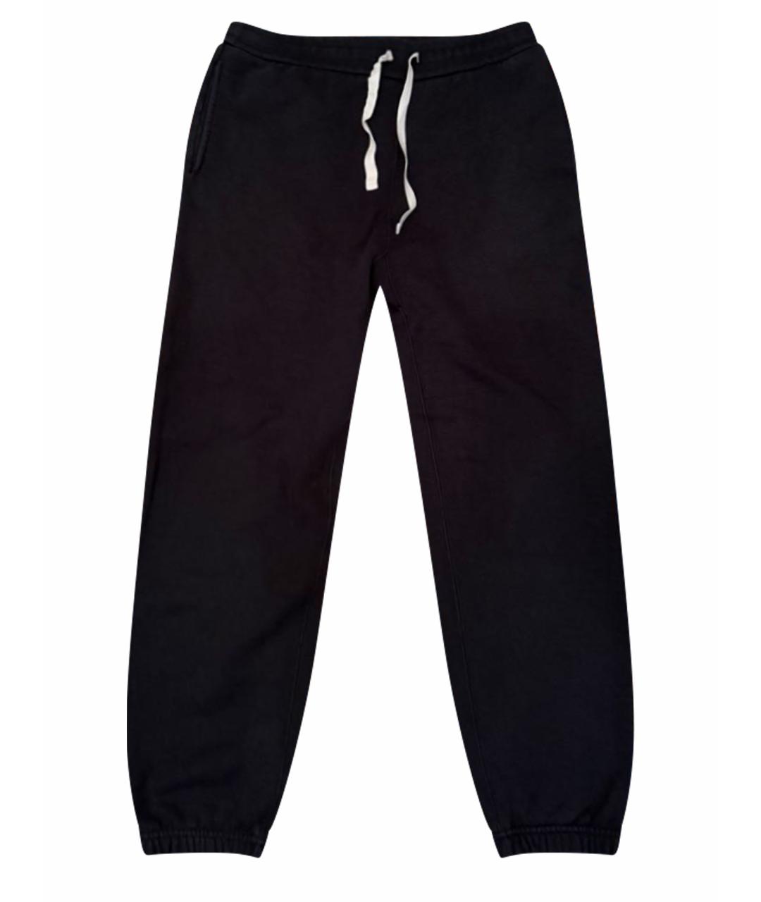 JIL SANDER Черные хлопковые повседневные брюки, фото 1
