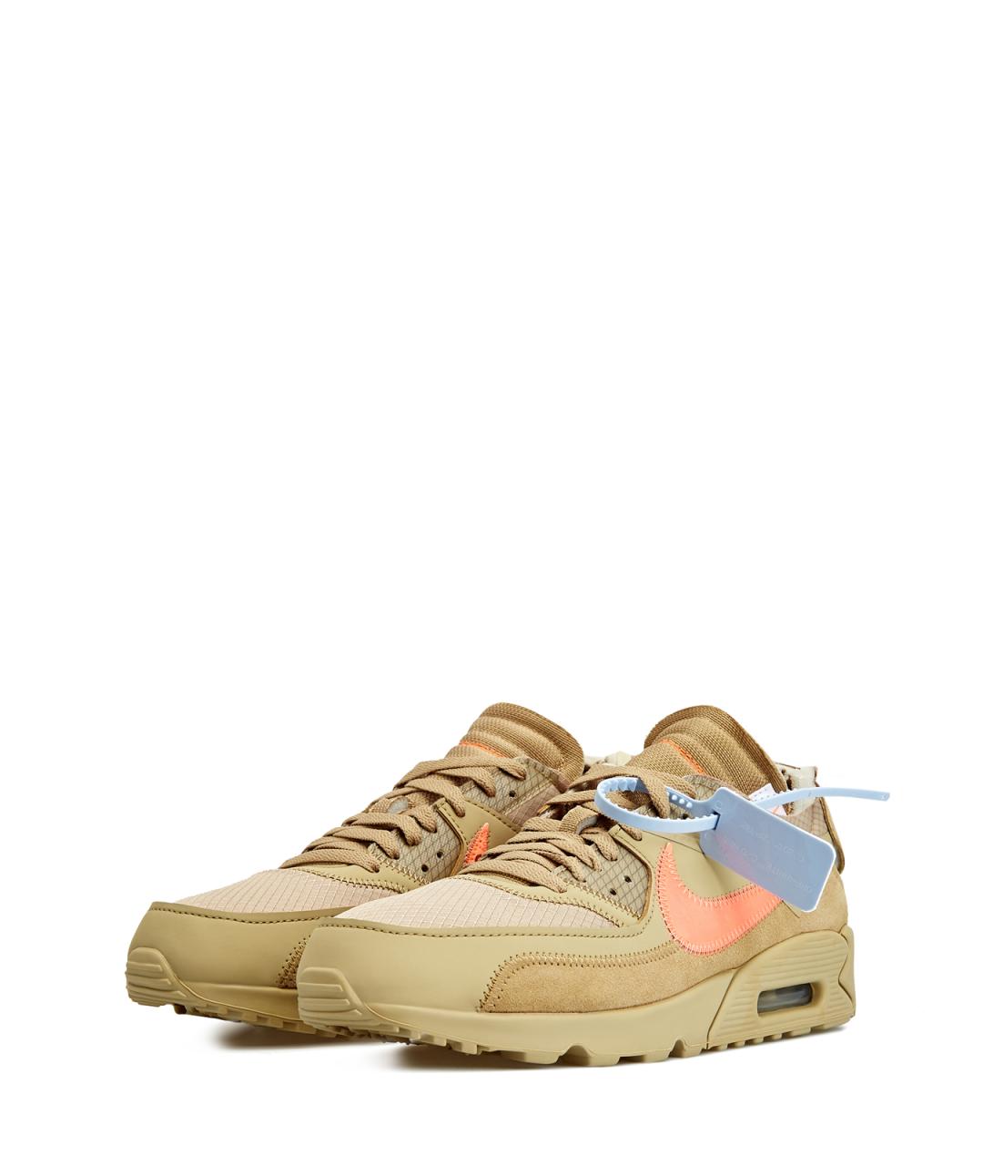 NIKE Коричневые кожаные низкие кроссовки / кеды, фото 2