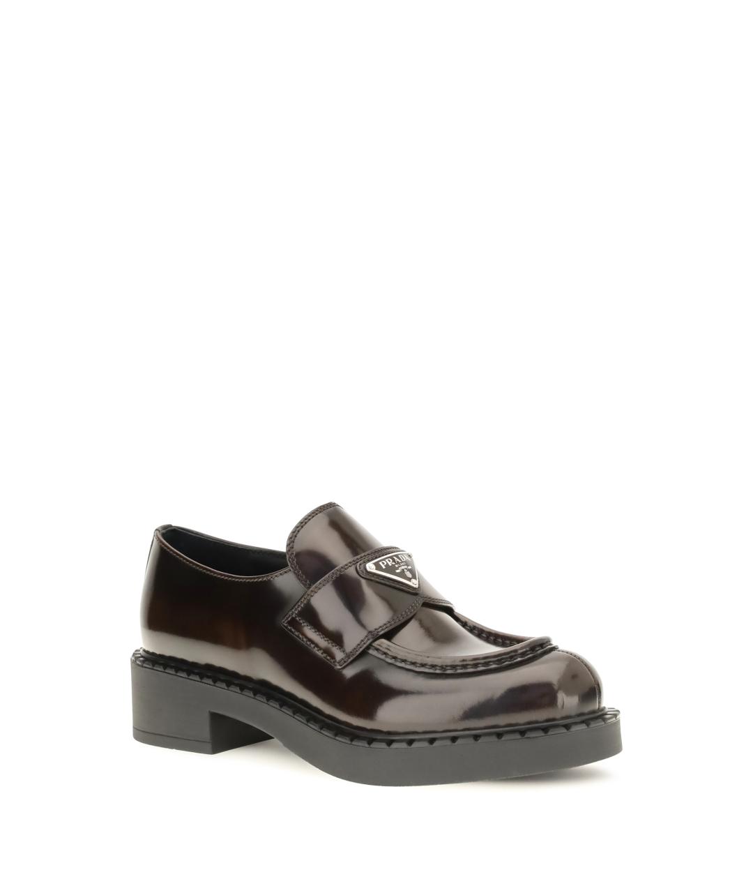 PRADA Коричневые кожаные лоферы, фото 2