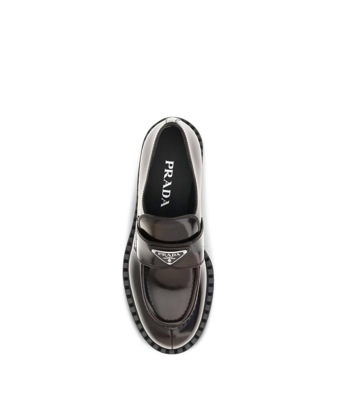 PRADA Коричневые кожаные лоферы, фото 4