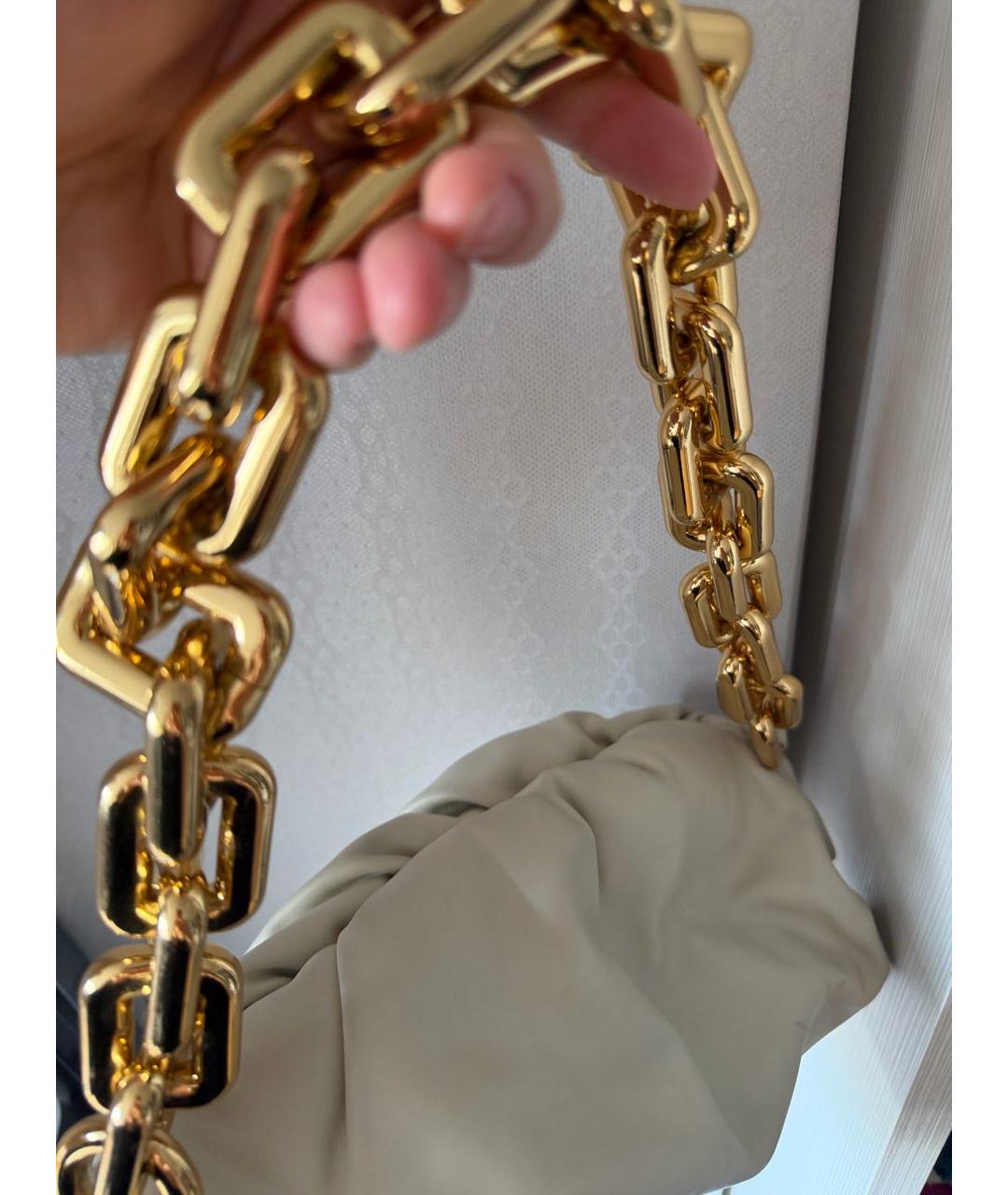BOTTEGA VENETA Бежевая кожаная сумка с короткими ручками, фото 3