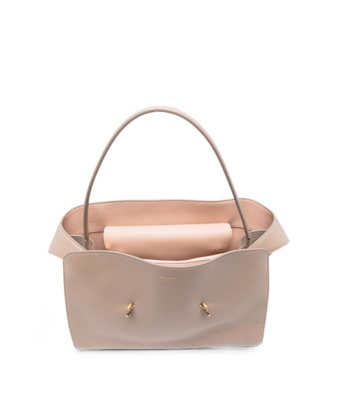 FERRAGAMO Серая кожаная сумка тоут, фото 2