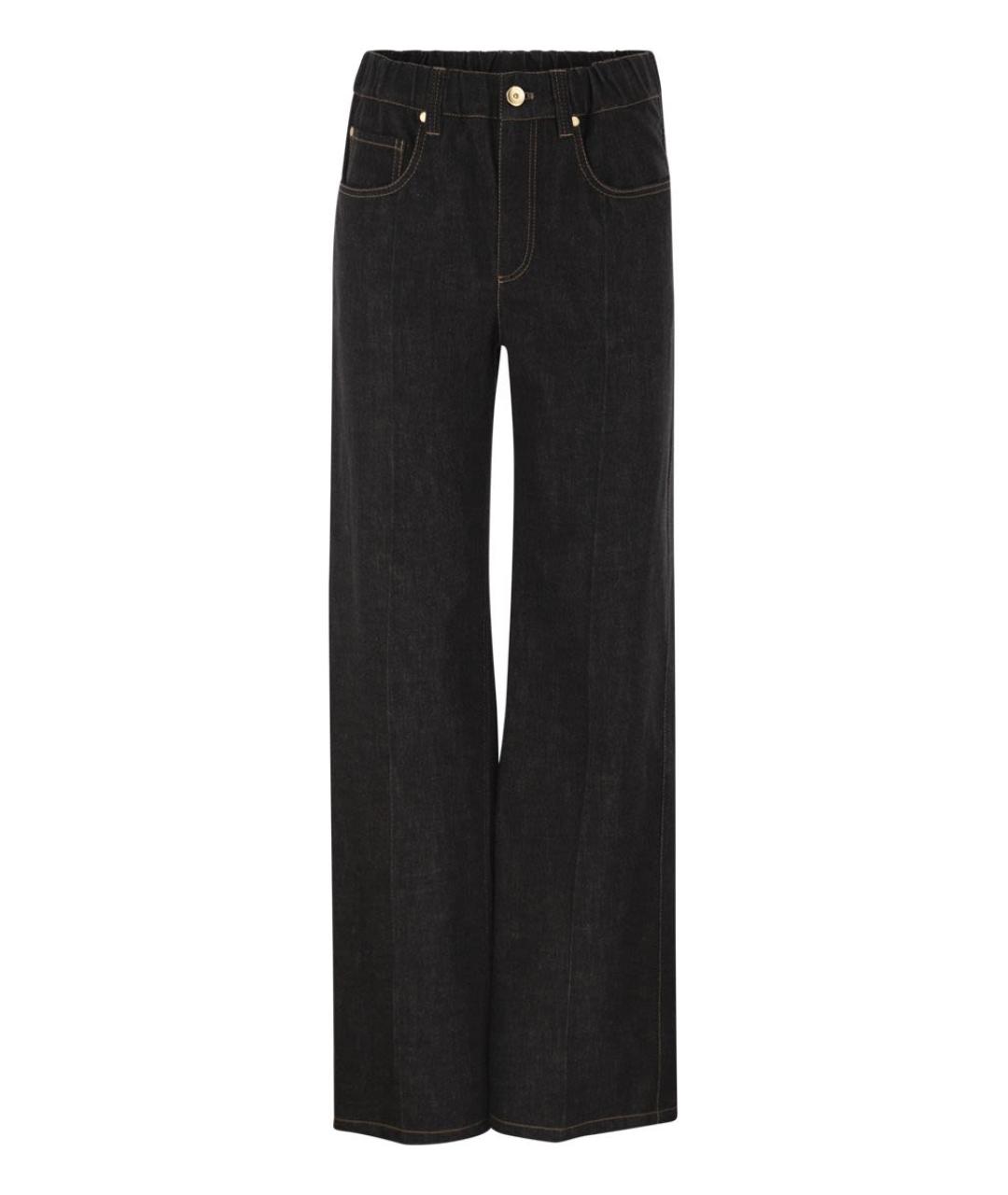 BRUNELLO CUCINELLI Черные хлопковые прямые джинсы, фото 1