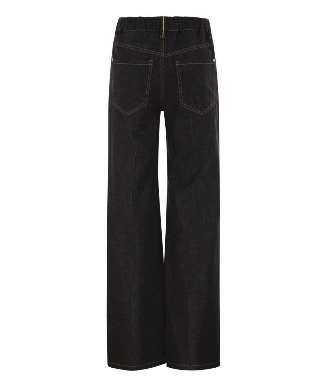 BRUNELLO CUCINELLI Черные хлопковые прямые джинсы, фото 2