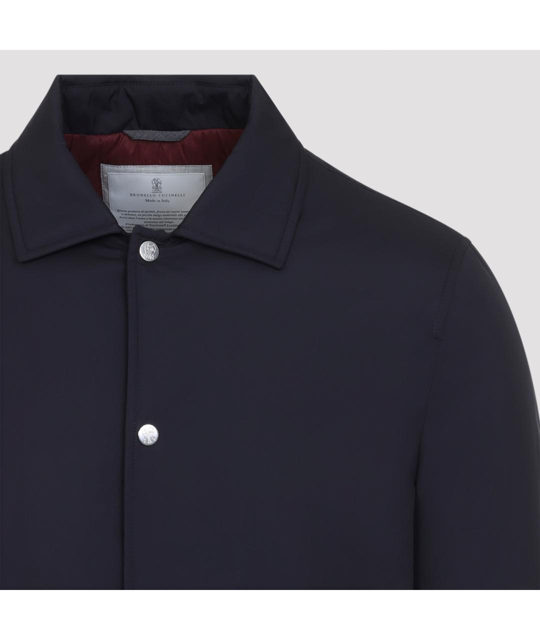 BRUNELLO CUCINELLI Темно-синяя полиэстеровая куртка, фото 4