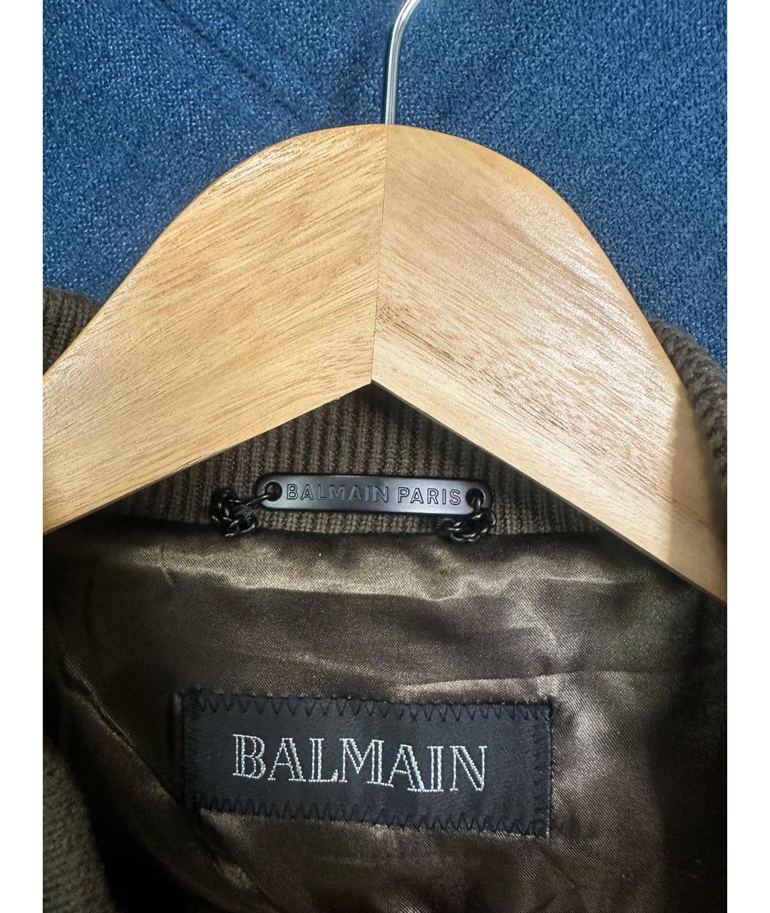 BALMAIN Хаки шерстяная куртка, фото 8
