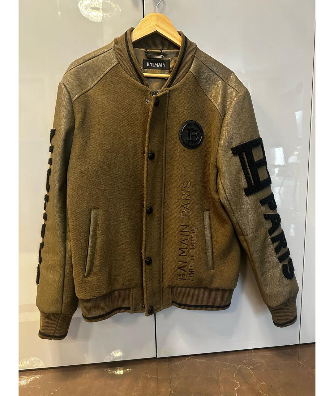 BALMAIN Хаки шерстяная куртка, фото 9