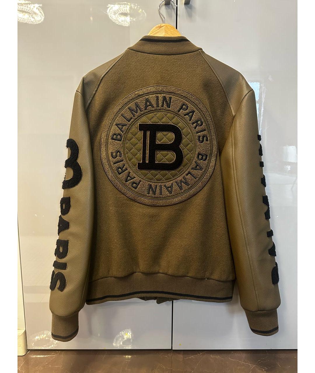 BALMAIN Хаки шерстяная куртка, фото 2