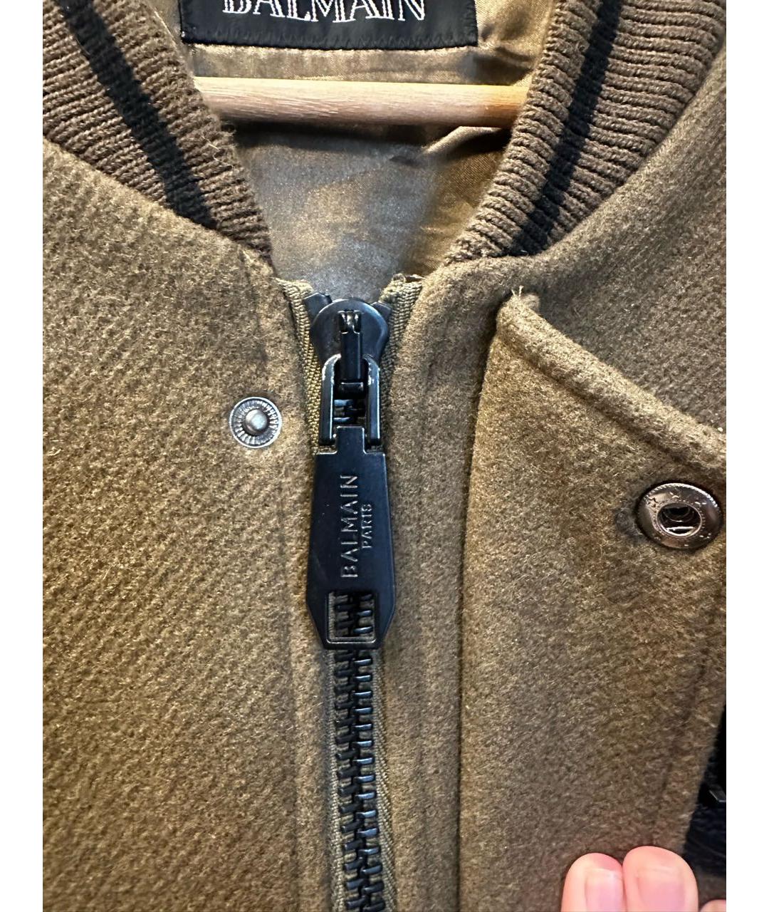 BALMAIN Хаки шерстяная куртка, фото 6