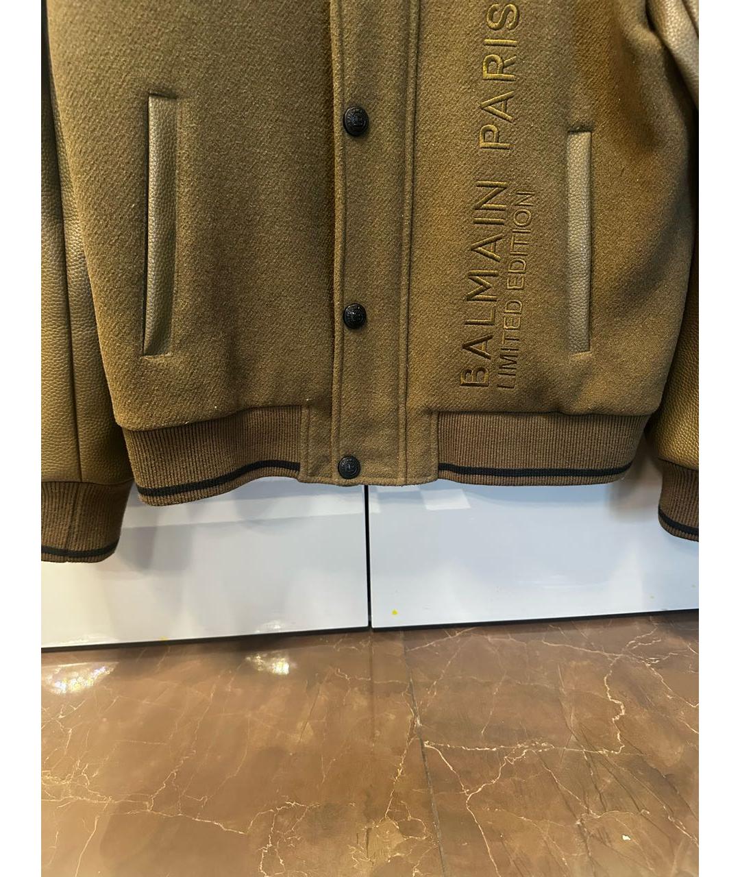 BALMAIN Хаки шерстяная куртка, фото 4